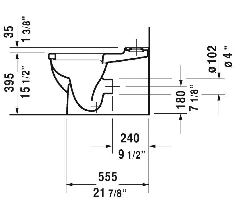 Duravit Starck 3 Dual Flush Elongated Toilet Bowl (Seat Not Included